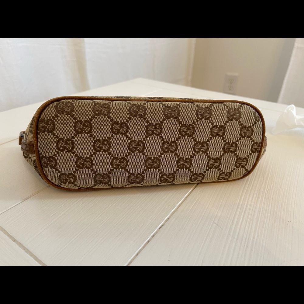 Gucci Pouchette Brown Canvas/Leather Baguette - Picture 12 of 12